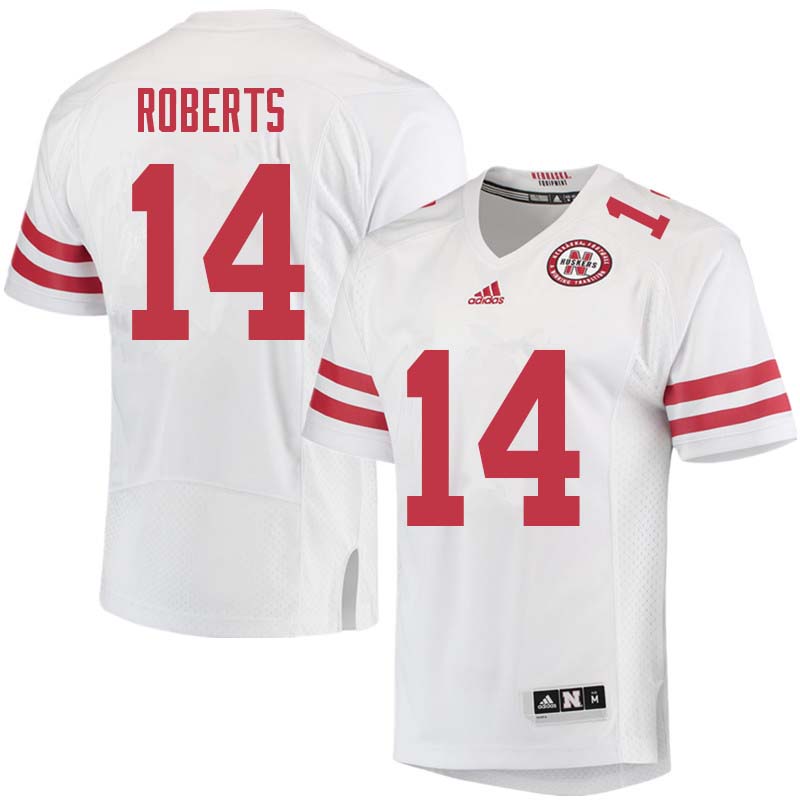Men #14 Avery Roberts Nebraska Cornhuskers College Football Jerseys Sale-White